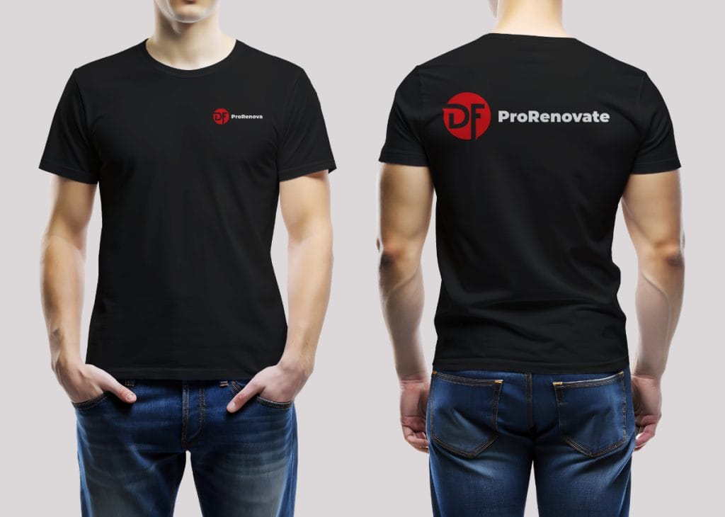 nazwa firmy na koszulce firmowej