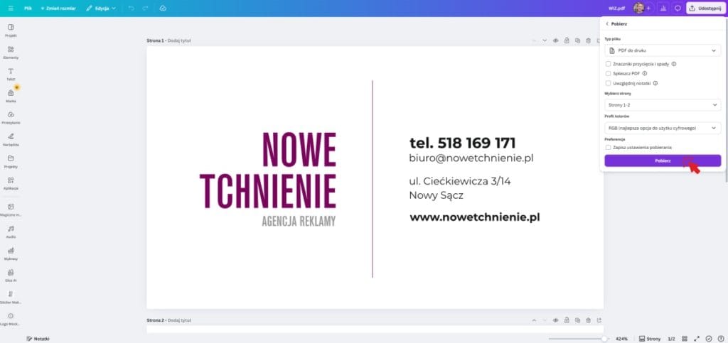 krok-4-zapisywanie-pliku-dla-drukarni.jpg Zaznaczanie opcji Znaczniki przycięcia i spady niezbędnych dla drukarni.